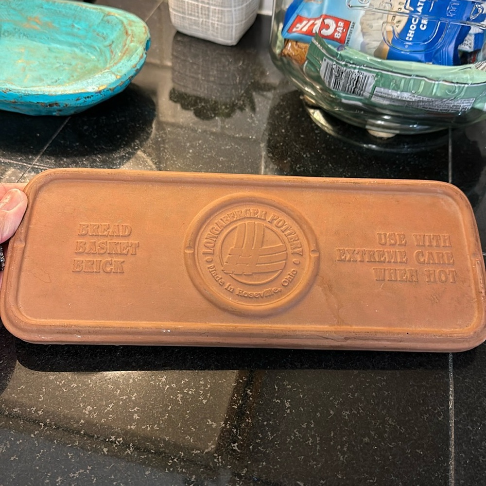 Longaberger pottery Bread Basket Brick